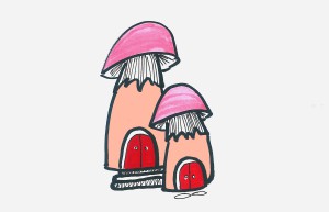 蘑菇屋儿童学画详细步骤 漂亮简笔画蘑菇屋的画法