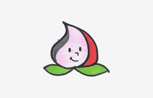 桃子美术图解教程 实用简笔画桃子的画法