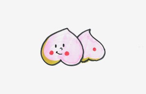 三岁优秀学画步骤 简单漂亮简笔画桃子的画法