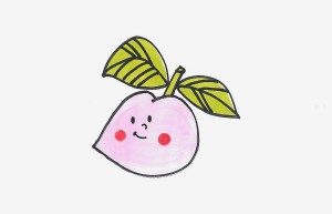 9岁少儿学画大全 简单又好看简笔画桃子的画法