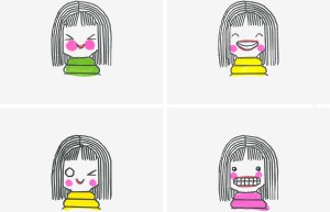 小学生优秀美术 漂亮简笔画女孩怎么画