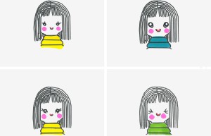 9岁的儿童画图片大全 创意彩色简笔画女孩的画法
