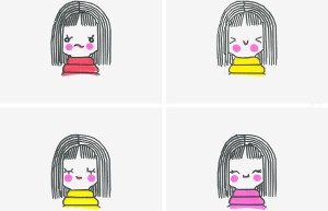 三岁中难度儿童画步骤 好看彩色简笔画女孩的画法