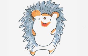 9岁少儿画画详细步骤 可爱图画彩色简笔画刺猬怎么画