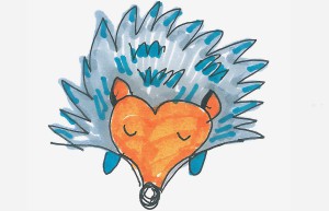 一二年级幼儿美术图片 好看图画彩色简笔画刺猬的画法