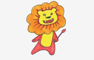 一二年级儿童手绘画详细过程 实用小学生彩色简笔画狮子怎么画