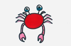 一二年级幼儿学画详细步骤 简单彩色简笔画螃蟹怎么画