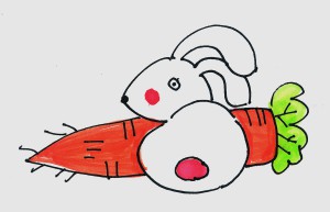4～6岁儿童画详细步骤 创意彩色简笔画兔子的画法