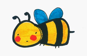 漂亮小学生彩色简笔画蜜蜂怎么画