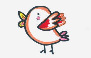 7-9岁儿童画教程 涂色小小鸡的画法图解