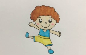 帅气小男孩的简笔画