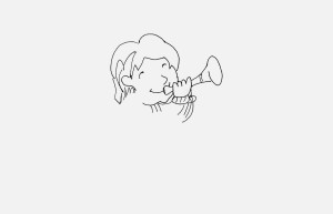 吹小号的小男孩简笔画