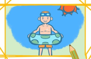 游泳的男孩简笔画