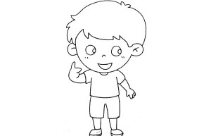 开朗的小男孩简笔画画法步骤