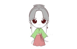 古代少女动漫人物简笔画