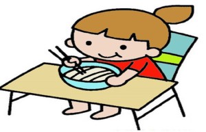 小朋友吃饭简笔画