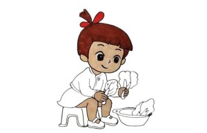 五一劳动节择菜的小女孩简笔画怎么画