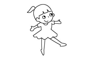 跳芭蕾舞的小女孩简笔画