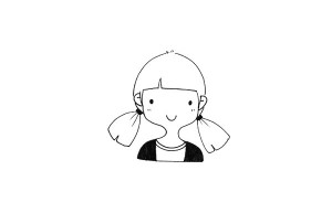 超可爱的一组女生黑白线稿