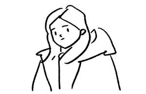 冬日里的女孩子简笔画