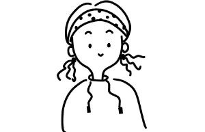 简笔画美女小头像