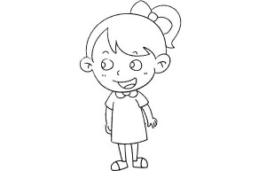 乖巧的小女孩简笔画教程