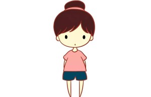 丸子头可爱小女孩简笔画