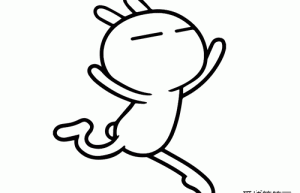 活蹦乱跳的兔斯基简笔画