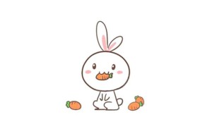 正在吃胡萝卜的小兔子简笔画