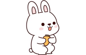 抱着胡萝卜的小兔子简笔画