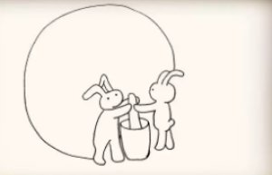中秋的兔子和月亮简笔画