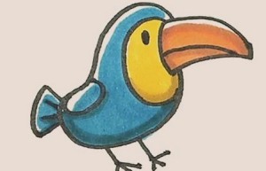 大嘴鸟简笔画过程画法