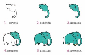 怎么画大象简笔画