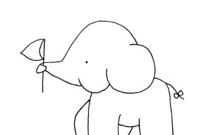 领头小象简笔画画法