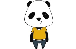 卡通熊猫简笔画