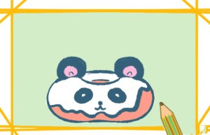 熊猫甜甜圈简笔画