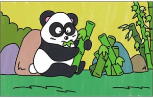 熊猫简笔画涂色