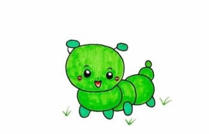 又可爱又漂亮的毛毛虫简笔画