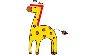 用数字7画可爱的长颈鹿