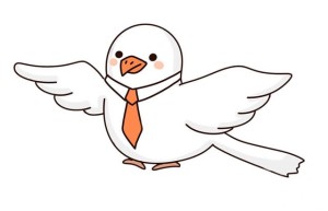 打领带的鸽子先生怎么画