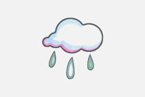 6一8岁美术作品大全 一步一步彩色简笔画云朵的画法