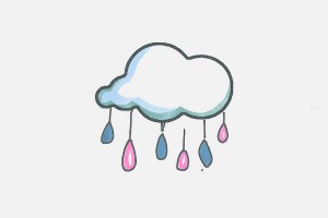 四年级儿童绘画大全 漂亮彩色儿童画下雨怎么画