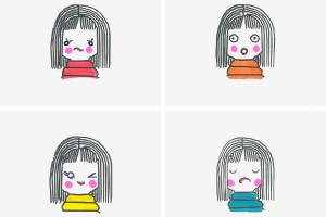 3-6岁图画一等奖 超简单彩色儿童画女孩怎么画