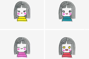 9~12岁绘画步骤大全 简单又好看彩色儿童画女孩的画法