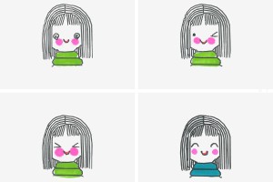 五年级优秀画画详细过程 简单入门简笔画女孩的画法