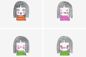 3岁学画详细步骤 可爱简笔画女孩的画法