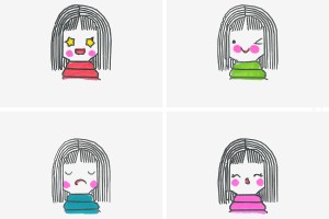 7一10岁中难度手绘画一等奖 好看彩色简笔画女孩的画法