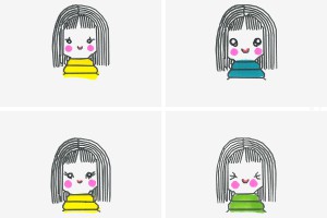 9岁的儿童画图片大全 创意彩色简笔画女孩的画法