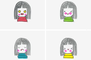 四年级的儿童画详细过程大全 可爱彩色儿童画女孩的画法