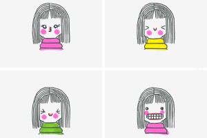 7-12岁美术详细步骤 漂亮儿童画女孩的画法